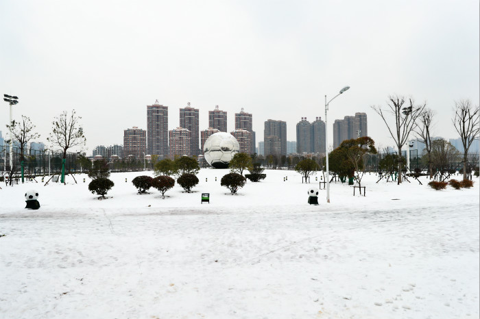 一場(chǎng)雪，體育中心美得不要不要的 但最美的風(fēng)景還是他們(圖2)