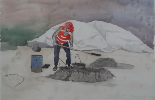 致敬軍運(yùn)勞動(dòng)者  手繪最美奮斗人 華師美院學(xué)生為軍運(yùn)會建設(shè)者畫像(圖9)